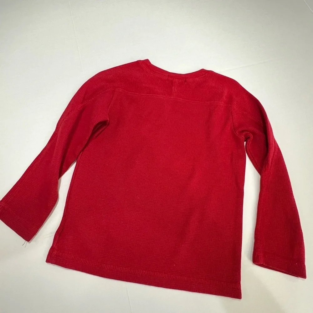 Ralph Lauren Red Long Sleeve Tee Casual Crew Neck